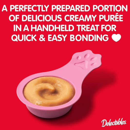 Hartz New Delectables Lickable Spoon Interactive Lickable Cat Treats For Quick & Easy Bonding, Chicken 32Ct