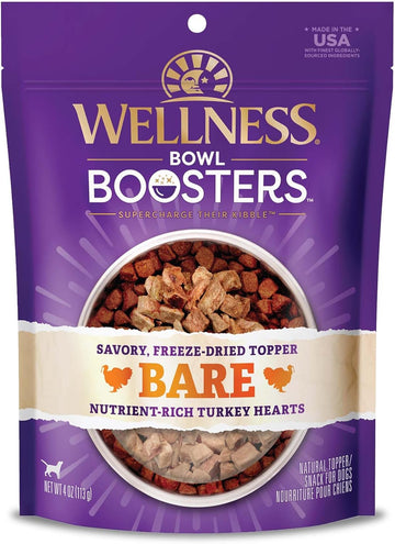 Wellness Core Bare Bowl Boosters For Dogs, Grain-Free Freeze-Dried Food Mixer Or Topper, Made With Natural Ingredients (Turkey, 4-Ounce Bag)