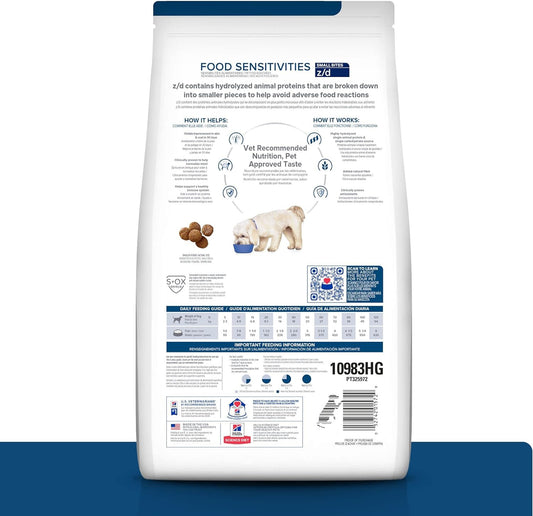 Hill's Prescription Diet z/d Skin/Food Sensitivities Small Bites Dry Dog Food, Veterinary Diet, 7 lb. Bag