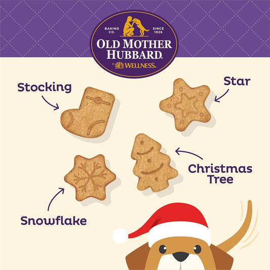 Old Mother Hubbard By Wellness Winter Fun P-Nuttier Natural Dog Treats, Crunchy Oven-Baked Biscuits, Ideal For Training, 16 Ounce Bag