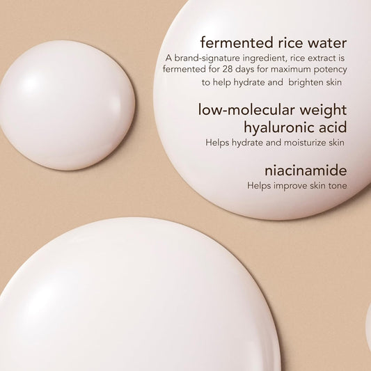 The Face Shop Rice Water Bright Vegan Serum - Targets Uneven Skin Tone & Dryness, Brightening, Nourishing, Hydrating Face Serum - Rice Water, Hyaluronic Acid, Niacinamide Serum - Korean Skin Care