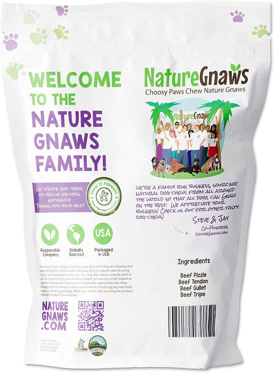 Nature Gnaws Premium Dog Chew Variety Pack (18 Count) - Tripe Twists, Beef Gullet Jerky And Bully Sticks For Dogs - Natural Beef Dog Chew Bones - Rawhide Free