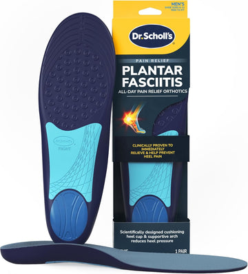 Dr. Scholl’S Plantar Fasciitis Pain Relief Orthotic Insoles, Immediately Relieves Pain: Heel, Spurs, Arch Support, Distributes Foot Pressure, Trim To Fit Shoe Inserts: Men'S Size 8-13, 1 Pair