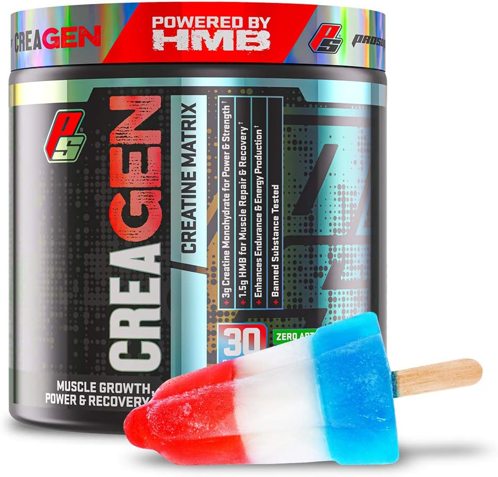 Prosupps Creagen Creatine Monohydrate Powder With Hmb For Muscle Growth And Recovery - Creatine Matrix Workout Powder For Increased Energy, Strength And Power (30 Servings, Rocket Pop)