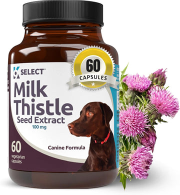 K9 Select Milk Thistle For Dogs, 100Mg - 60 Beef Flavored Tablets - Canine Liver Health Natural Milk Thistle Supplement