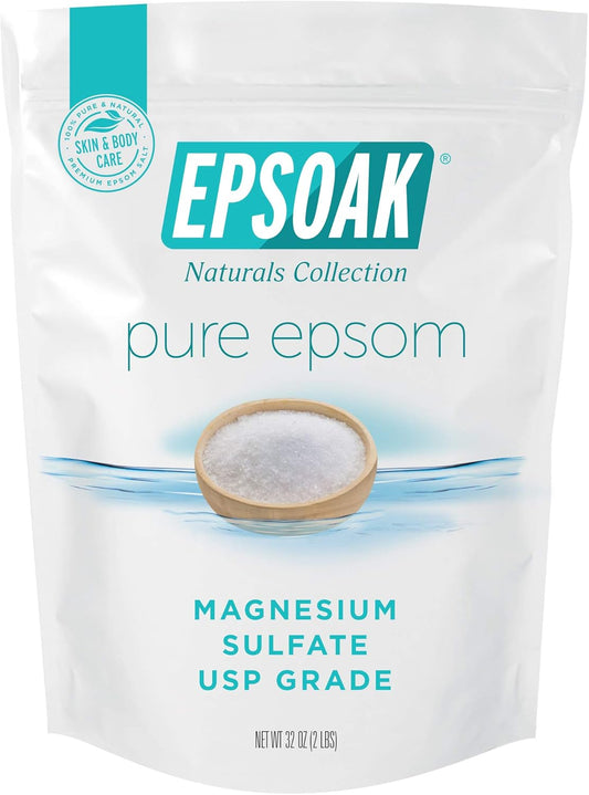 Epsoak Epsom Salt 12 Lb. Magnesium Sulfate Usp. (Qty. 2 X 6Lb. Bags) Resealable Epsom Salt Bulk Bags Unscented, Made In The Usa, Cruelty-Free Certified