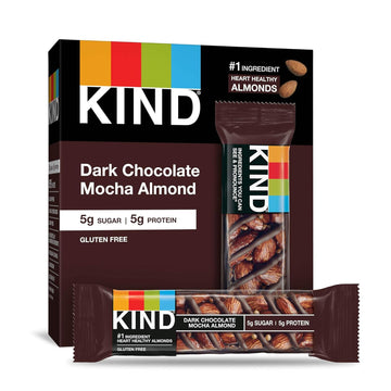 Kind Nut Bars, Dark Chocolate Mocha Almond, 1.4 Ounce, 60 Count, Gluten Free, 5G Sugar, 5G Protein