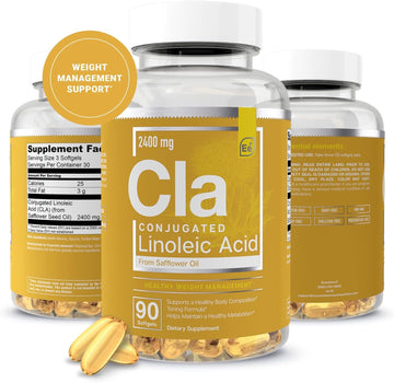 Cla From Safflower Oil - 2400 Mg Conjugated Linoleic Acid | Essential Elements - 90 Softgels