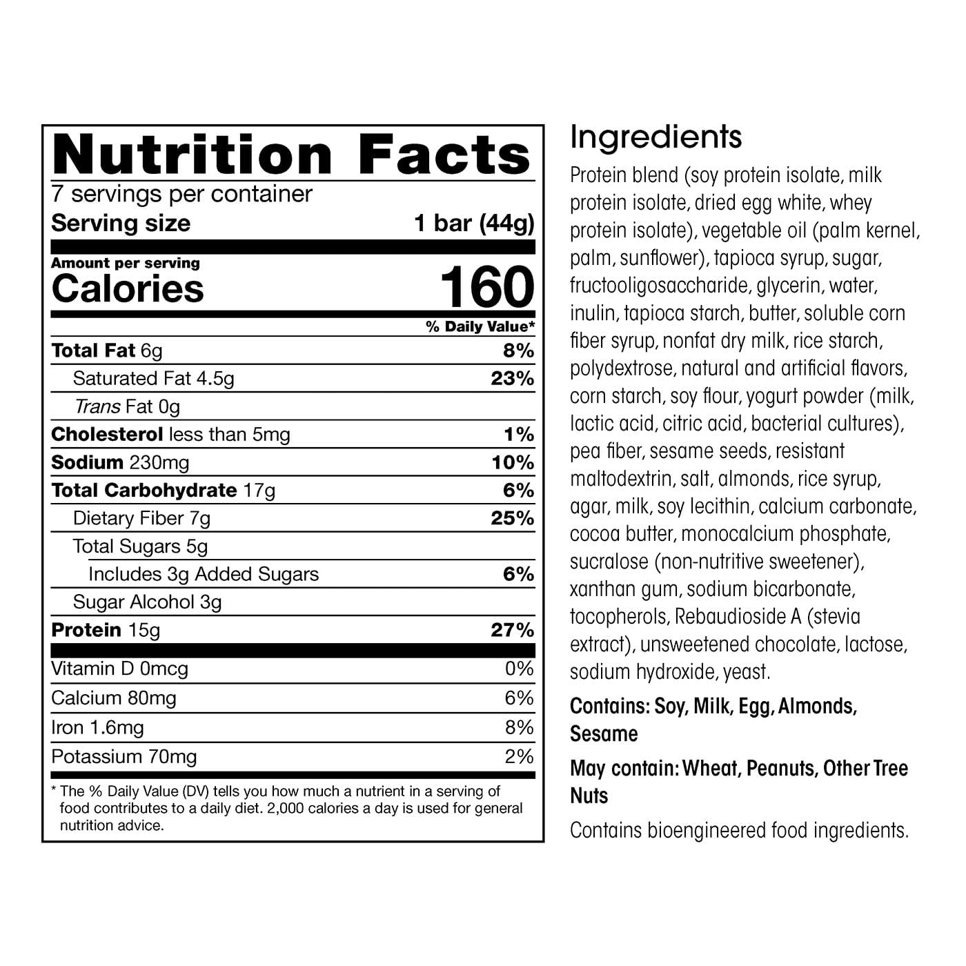 WonderSlim Protein & Fiber Bar, Salted Toffee Pretzel, 15g Protein, 7g Fiber, Gluten Free (7ct) : Health & Household
