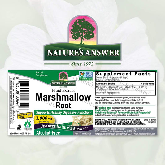 Nature's Answer Alcohol-Free Marshmallow Root Extract, 1-  | Digestive Support