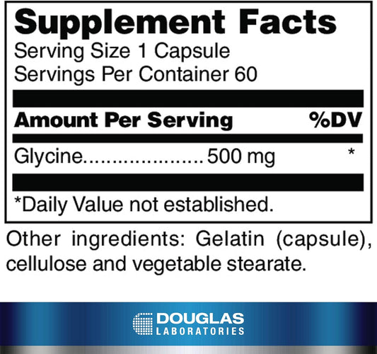 Douglas Laboratories Glycine | Amino Acid Support Of Neurological, Gastrointestinal And Connective Tissue Health | 60 Capsules