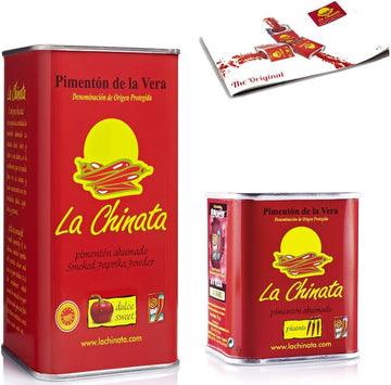 Paprika Powder Smoked Pack - 1 Tin 750G Sweet And 1 Tin 70G Hot - La Chinata