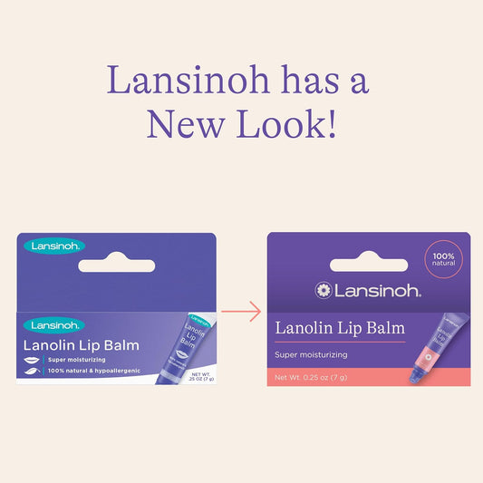 Lansinoh Lanolin Lip Balm, Moisturizing Lip Care, 4 Pack, 0.25 Ounces Each