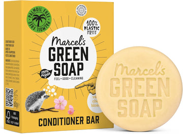 Marcel'S Green Soap - Hair Conditioner Bar Tonka & Muguet Scents - Eco-Friendly - Zero Plastic Packaging - Palm Oil Free - Vegans - Compact And Long-Lasting - 60 Grams