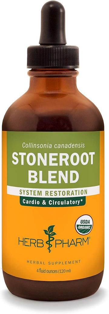 Herb Pharm Certified Organic Stoneroot Blend Liquid Extract for Cardiovascular and Circulatory Support-4 oz