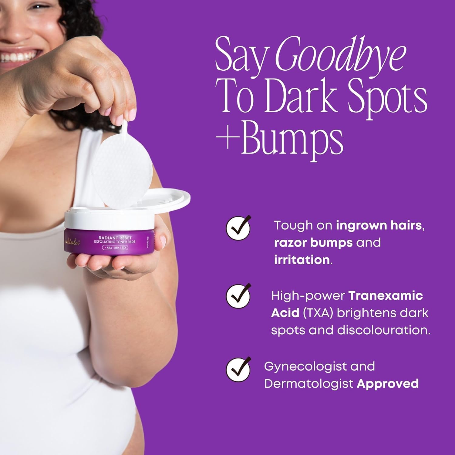 Bushbalm Ultimate Brightening Routine - Radiant Reset Exfoliating Ingrown Hair Pads, Bermuda Body Scrub And Bermuda Dark Spot Oil With Txa, Aha, And Bha For Dark Spots Ingrown Hair & Razor Bumps : Beauty & Personal Care