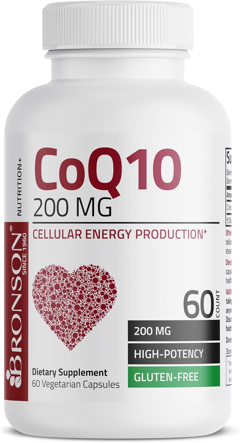 Bronson Coq10 200 Mg High Potency Cellular Energy Production, 60 Vegetarian Capsules