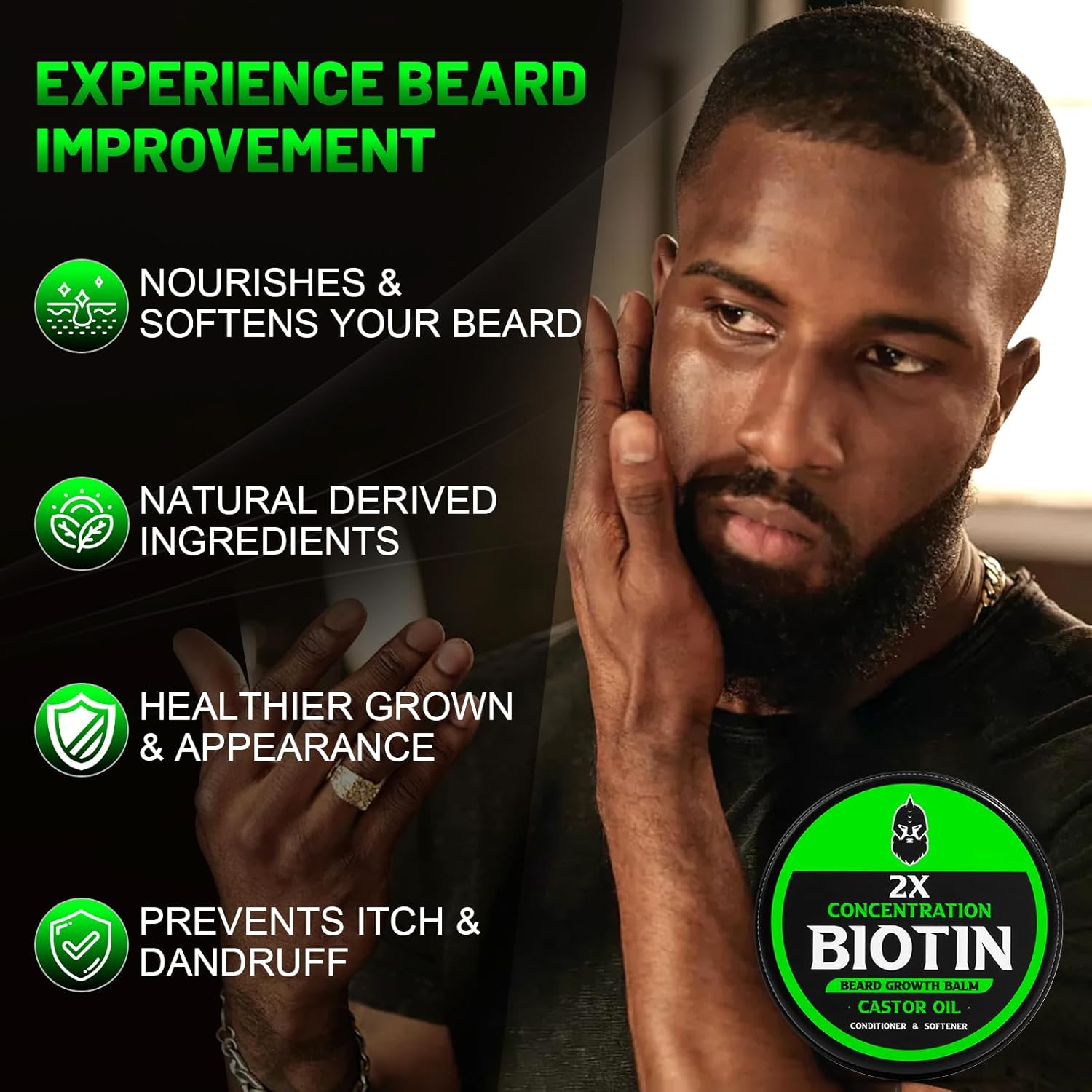 First Melody Beard Balm, Maximum Concentration Biotin, With Castor Oil And Argan & Jojoba Oils, Promotes Beard Growth, Styles, Strengthens & Softens Beards & Mustaches, 2 Ounce,Cedar : Beauty & Personal Care