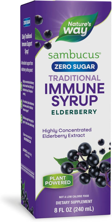 Nature'S Way Sambucus Sugar-Free Elderberry Syrup, Traditional Immune Support*, 8 Fl. Oz