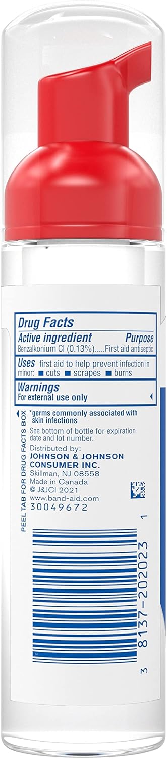 Band-Aid Brand First Aid Antiseptic Cleansing Foam for Kids, 2.3 fl. Oz : Health & Household