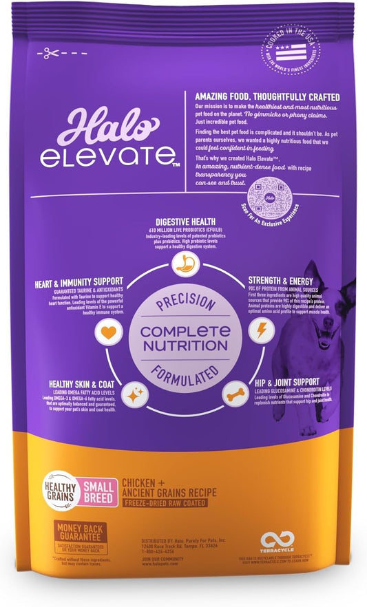 Halo Elevate Dry Dog Food, Healthy Grains Chicken Recipe, Small Breed, 3.5Lb