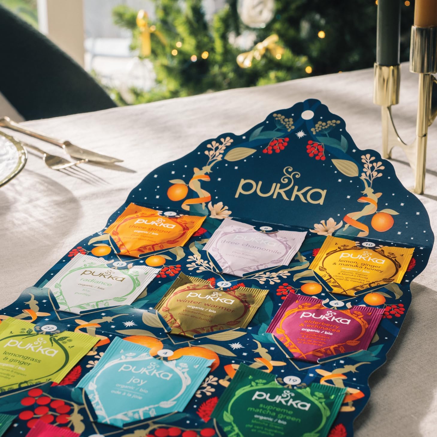 Pukka Tea Gift, Organic Tea Advent Calendar 2023, 24 Tea Bags