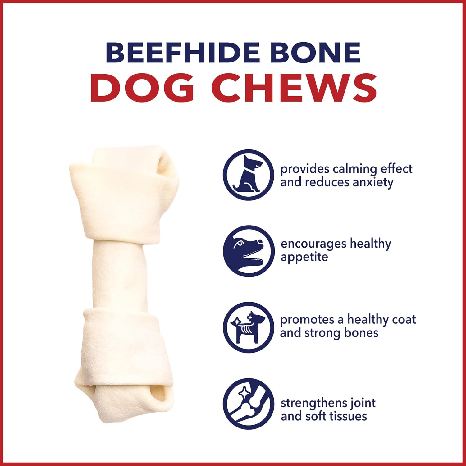 Pet Factory American Beefhide 4-5" Knotted Bones Dog Chew Treats - Natural Flavor, 22 Count/1 Pack : Pet Supplies