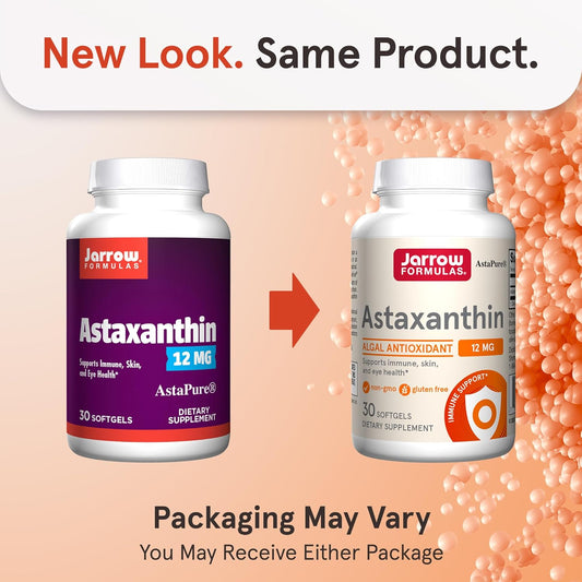 Jarrow Formulas® Astaxanthin 12 Mg, Dietary Supplement, Antioxidant Support For Immune And Eye Health, 30 Softgels, 30 Day Supply