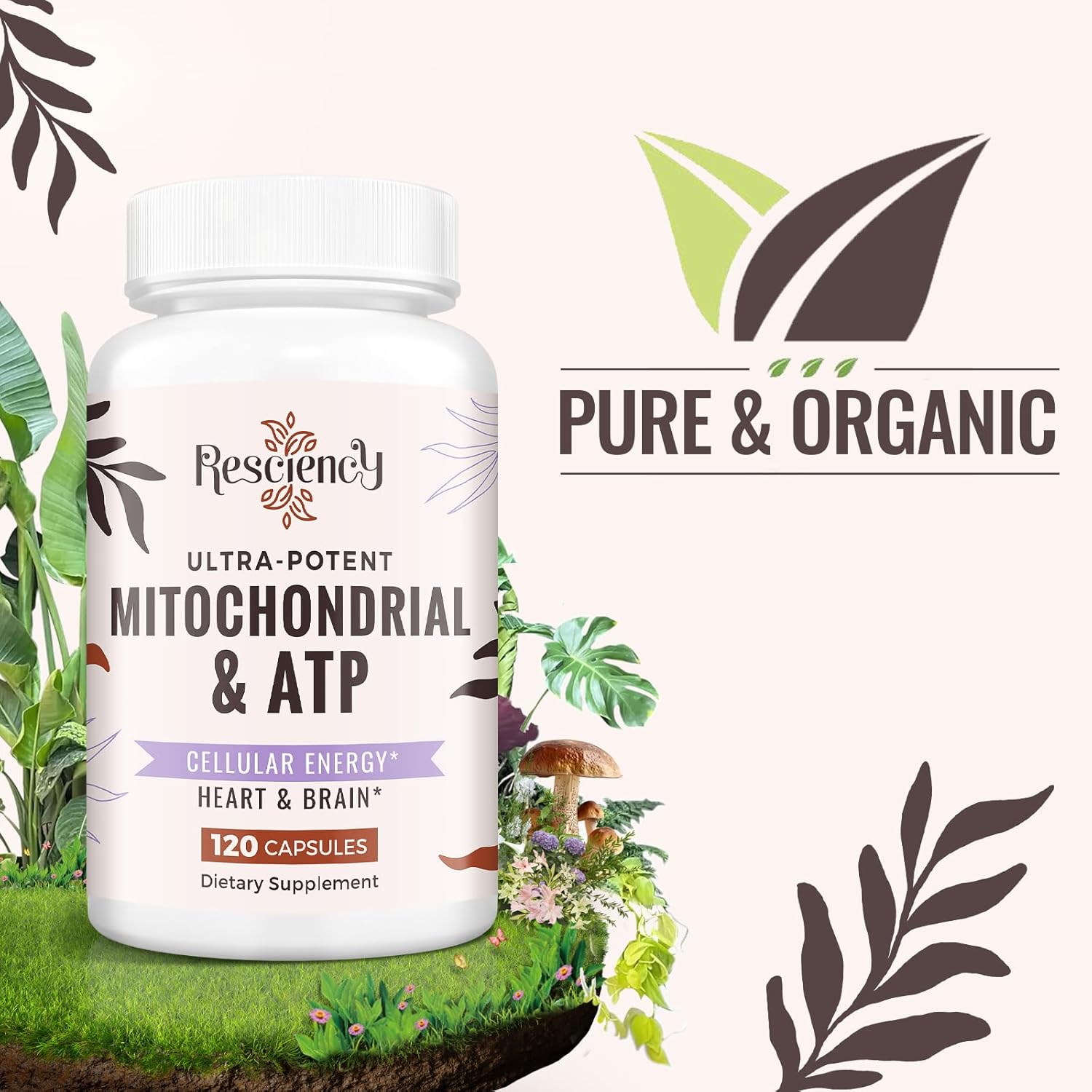 2326 Mg Mitochondrial Supplements With Atp, Vitamins, Coq10 & Pqq, More Effective Than Creatine Hmb & Nitric Oxide, Energy, Endurance, Strength, Recovery & Muscle, Organic, 480 Capsules
