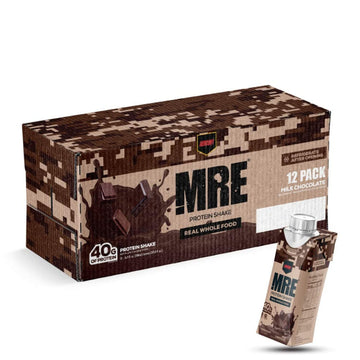 REDCON1 MRE Ready to Drink Protein Shakes, Milk Chocolate - Lactose + Whey Free RTD Protein Made with Real Whole Food Protein Blends - Keto-Friendly and Easy to Digest Nutritional Shake (12 Pack)