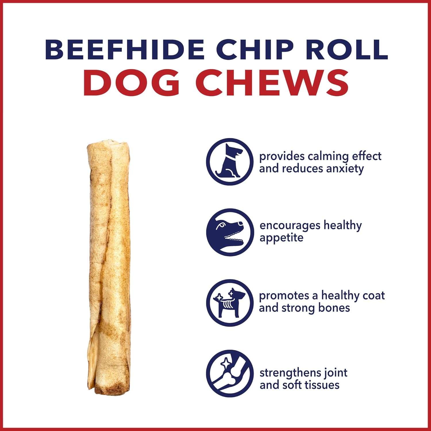 Pet Factory American Beefhide 5" Chip Rolls Dog Chew Treats - Chicken Flavor, 8 Count/1 Pack : Pet Supplies