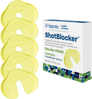 Bionix - Shotblocker, Eases Discomfort From Immunizations & Injections, Great Alternative To Numbing Creams, Use At Home Or On-The-Go, Safe For Kids, Easy-To-Use, Reusable (5 Count)