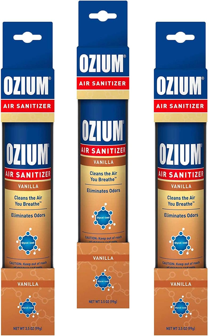 Ozium Air Sanitizer 3.5 oz Spray, Vanilla (3) : Health & Household