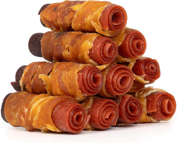 Mon2Sun Rawhide Free Dog Treats, 3 Inch Triple Flavor Chicken Wrapped Duck And Beef Rolls For Small Dogs, Healthy Dog Snacks, 13.23Oz