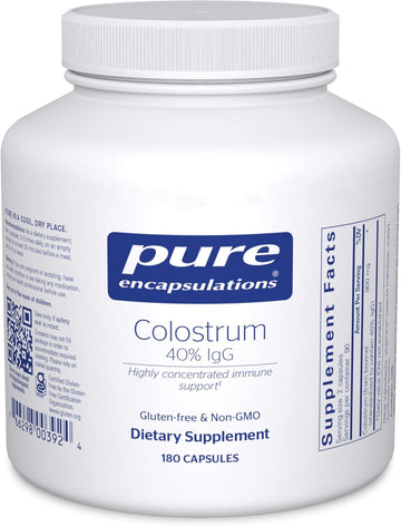 Pure Encapsulations Colostrum | 40% Igg Highly Concentrated Immune Support | 180 Capsules