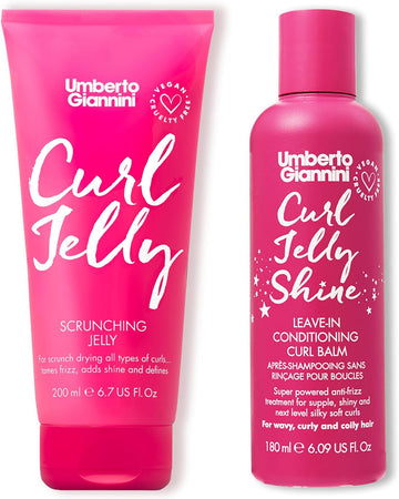Umberto Giannini Curl Jelly Scrunching Jelly 200Ml And Curl Jelly Shine Leave In Conditioner Duo 180Ml Vegan & Cruelty Free