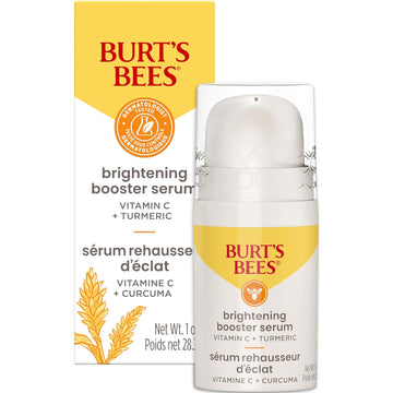 Burt'S Bees Vitamin C Turmeric Facial Serum, Brightens Skin & Visibly Reduces Dark Spots, Fine Lines & Wrinkles, Naturally Hydrating, Lightweight - Brightening Booster (1 Oz)
