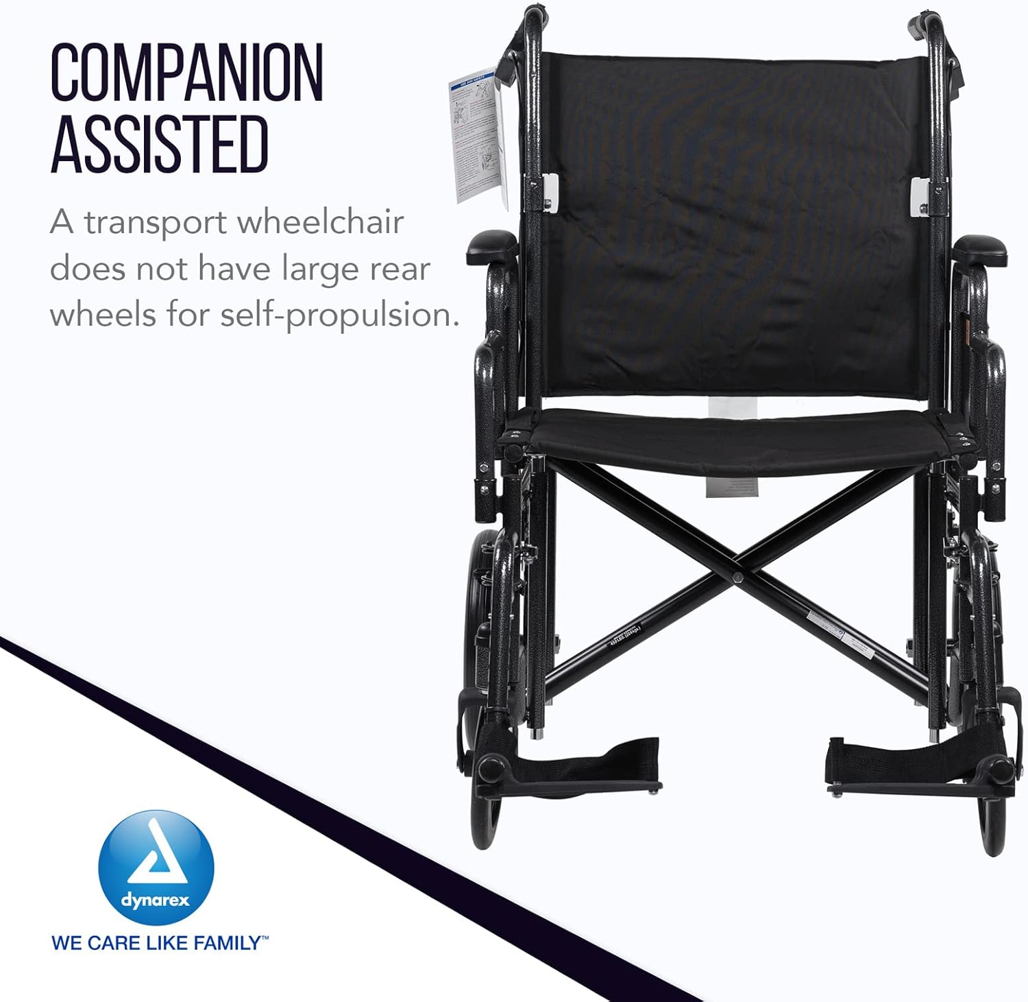 Dynarex DynaRide Bariatric Transport Plus Wheelchair, Has a 22” x 18” Seat and a Reinforced Steel Frame & 450 Pound Weight Capacity, Silver, 1 DynaRide Bariatric Transport Plus Wheelchair : Everything Else