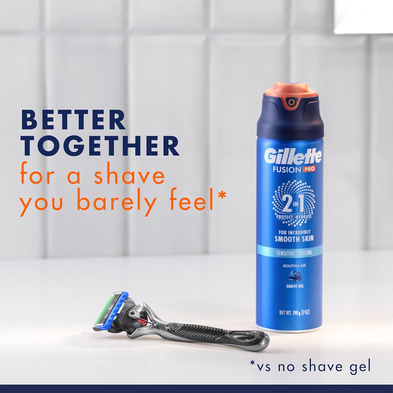 Gillette Pro Shaving Gel For Men Cools To Soothe Skin And Hydrates Facial Hair, 7Oz, Proglide Sensitive 2 In 1 Shave Gel : Beauty & Personal Care