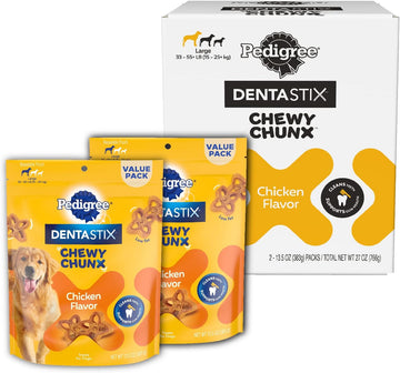 Pedigree DentaStix Chewy Chunx Dental Treats, Large Dog, Multiple Sizes 13.5 Ounce (Pack of 2)