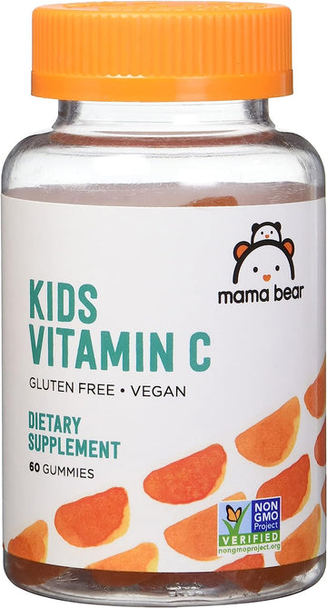 Mama Bear Vegan Kids Vitamin C, Orange, 60 Count, Immune Health, 125 mg per Gummy