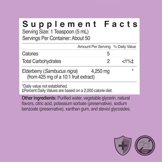 Country Farms Elderberry Liquid, Supports A Healthy Immune System, Rich In Antioxidants, Sugar Free, Berry Flavor, 8 Fl Oz