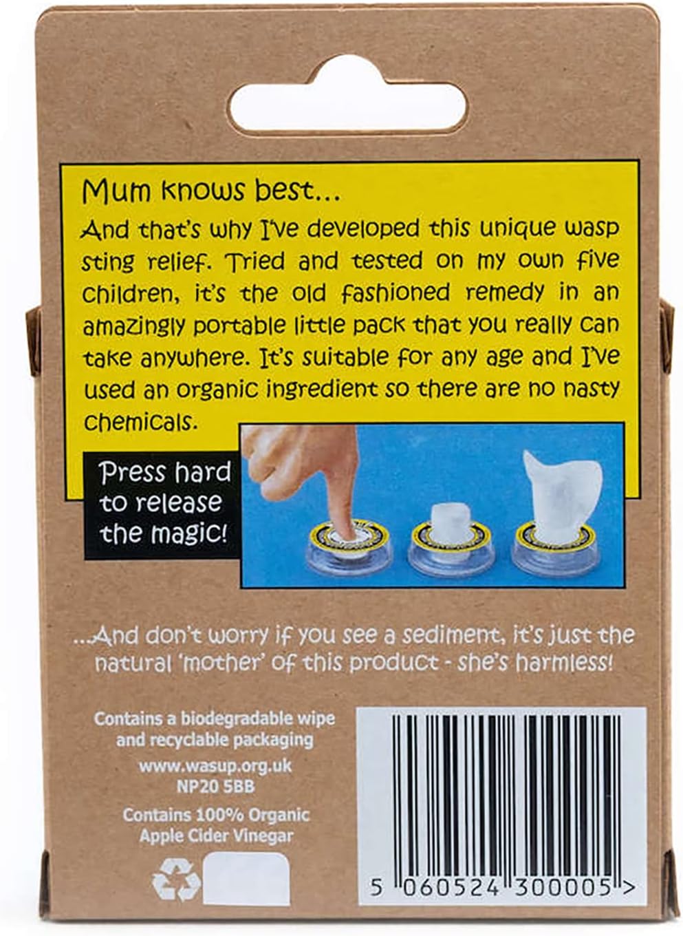 WASuP Organic Bite and Sting Relief Wipes for All Ages - Suitable for Kids - Compact On-The-Go Solution - Instant Relief for Most Stings, Bites, Nettles, Jellyfish : Amazon.co.uk: Health & Personal Care