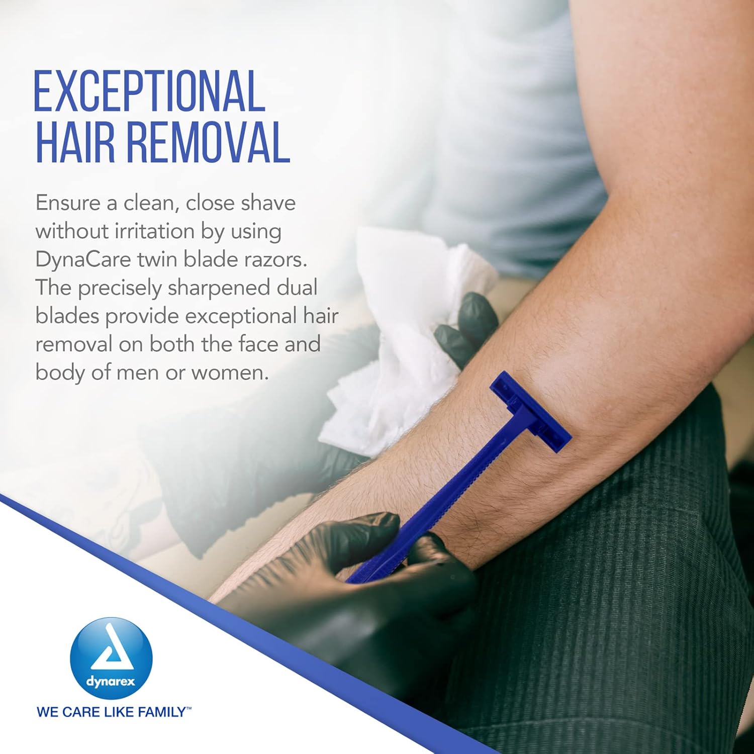 Dynarex DynaCare Twin Blade Razors, Disposable Unisex Razor with Two Blades Provides Smooth, Close Shave, for Prior to Procedures or Tattoos, Blue, 6 Boxes - 50 Razors per Box : Beauty & Personal Care