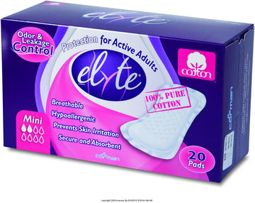 Elyte Cotton Incontinence Liners, Mini, 120 Count (6 Packs Of 20) : Health & Household