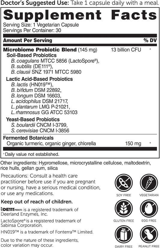 Dr. Drew Sinatra?s LifeBiome Gut Restore Advanced, Maximum Strength Microbiome Probiotic with Fermented Botanicals, 11 Multi Strains, 30 Once-Daily Capsules, Vegetarian, Soy-, Dairy-, and Gluten Free