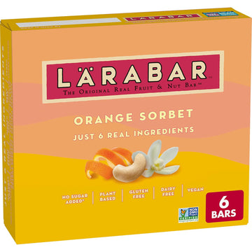 Larabar Orange Sorbet Bars, Gluten Free Vegan, 6 Ct