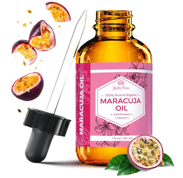 Leven Rose Maracuja Oil, Passion Fruit Seed Oil 100% Natural Moisturizer For Hair Skin And Nails 1 Oz