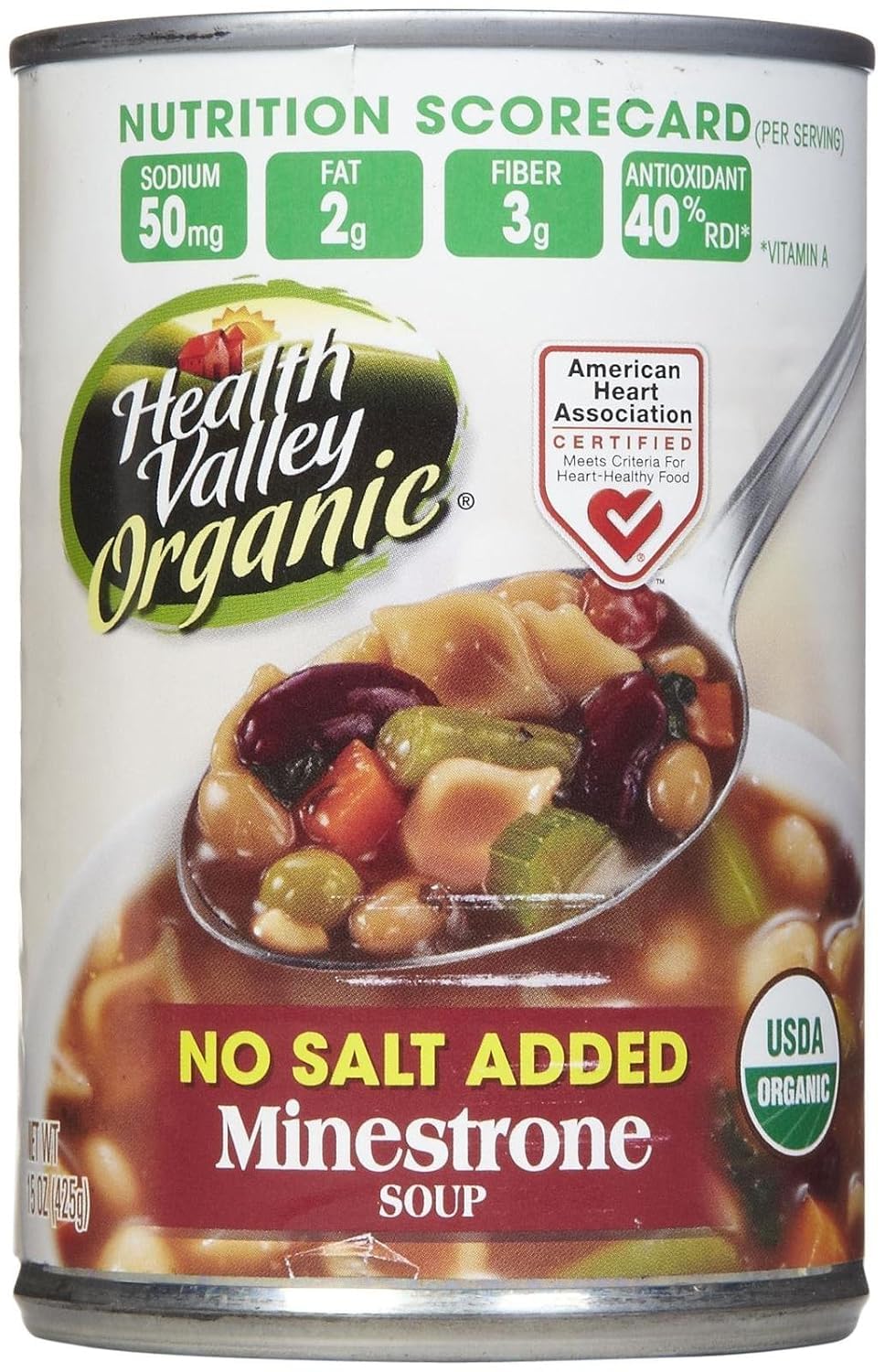 Health Valley Organic Minestrone Soup, No Salt, 15 Oz, 3 Pk : Grocery & Gourmet Food