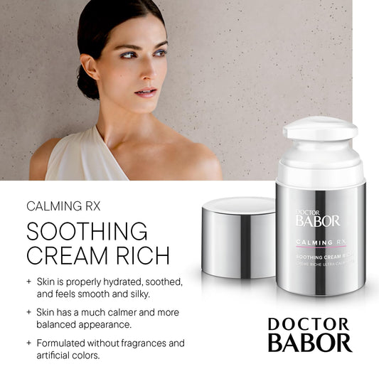 Babor Doctor Calming Rx Soothing Cream Rich, Soothe & Hydrate Dry Sensitive Skin, Night Cream To Calm And Balance Irritated Skin, Supports Skin Barrier, 1.7 Oz